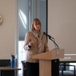 Cindy Adams Dunn, the Pennsylvania secretary of the Department of Conservation and Natural Resources, spoke at SRU’s Russell Wright Alumni House, April 17.  