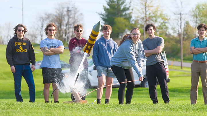Engineering students doing their end of year projects
