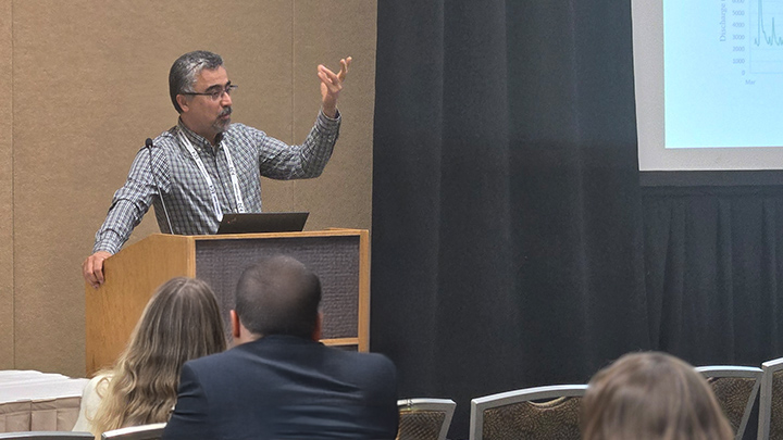 Sajad Hamidi, an SRU associate professor of engineering, presents research at the World Environmental & Water Resources Congress, May 18-21, in Anchorage, Alaska, based on a study he conducted with scientists at the Oak Ridge National Laboratory in Tennessee.