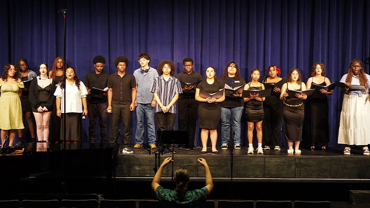Group of students on stage.