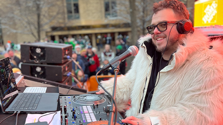 Ryan Griffin is a middle school music teacher, but on fall Saturdays he plays tunes on sset for ESPN's College GameDay.