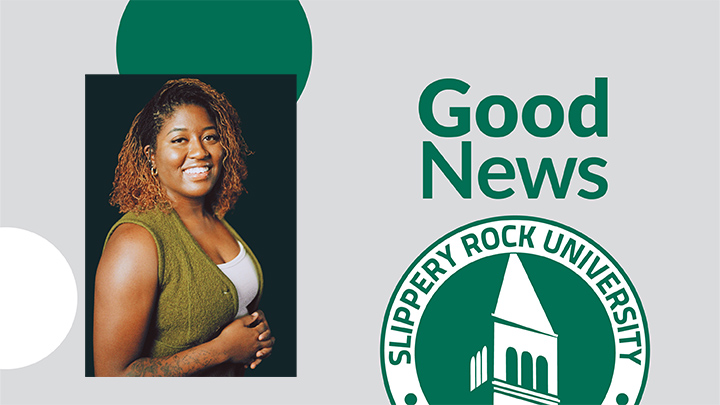 Irishia Romaine headshot photo on a graphic that says Good News