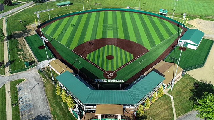 Baseball field drone image