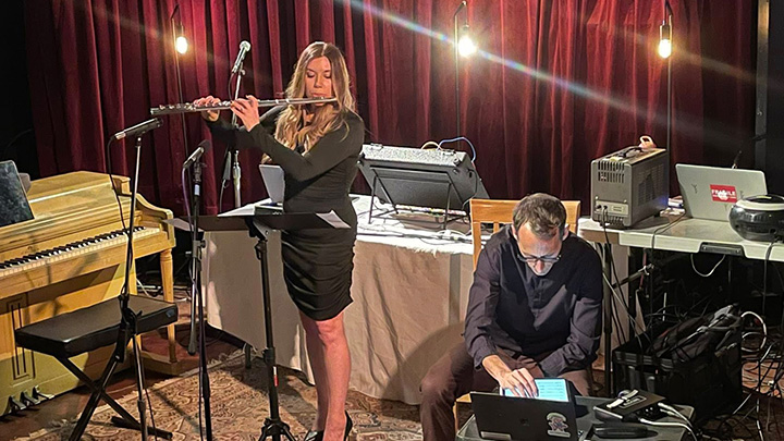 Cassandra Eisenreich, an SRU associate professor of music and accomplished flutist, performed at the Soundologia Anthology Festival, at The Bridge in Miami.