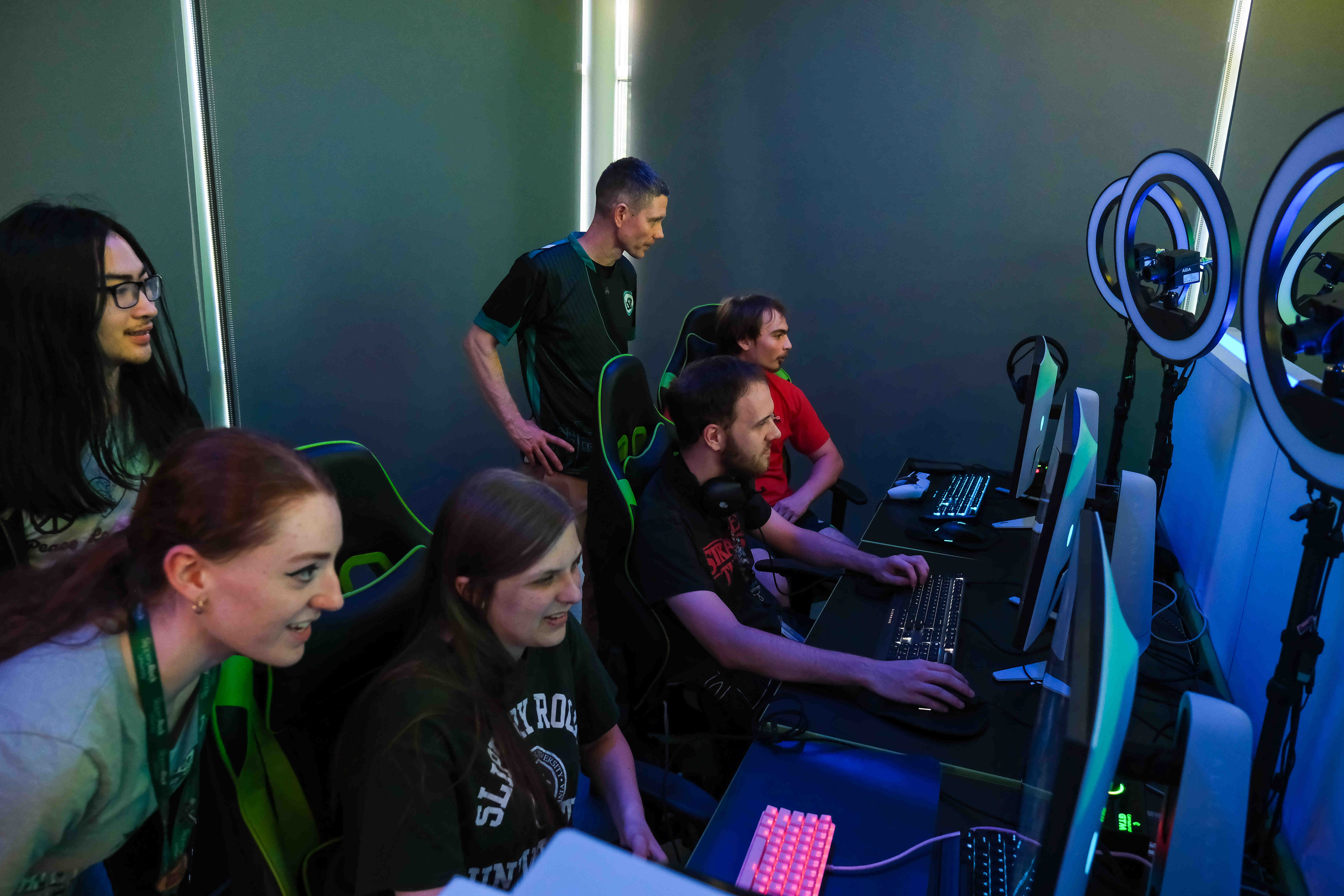 Students in the new E-Sports Gaming Lounge