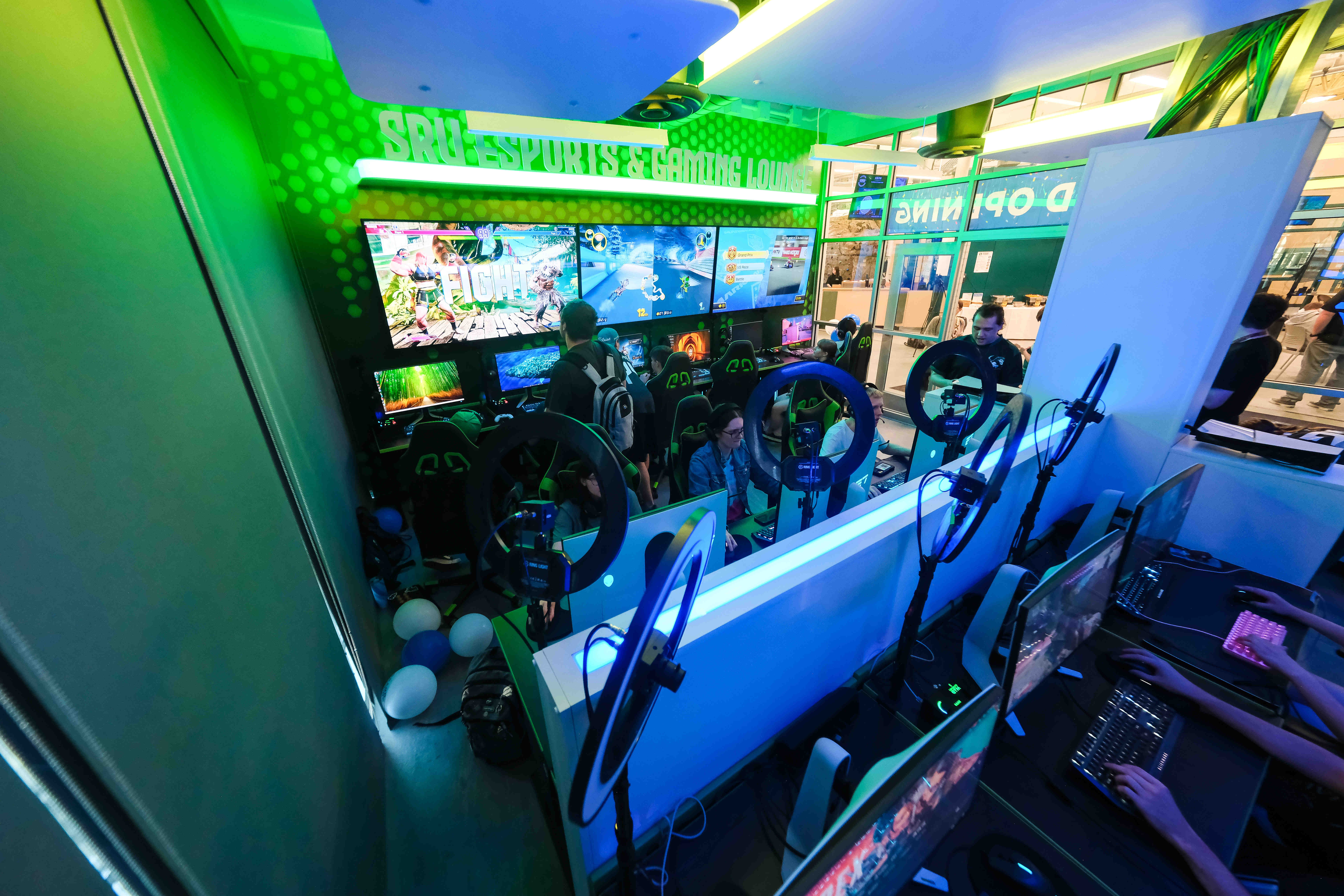 Students in the new E-Sports Gaming Lounge