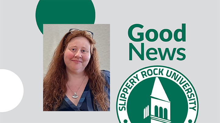 Emily Keener on a graphic that says Good News