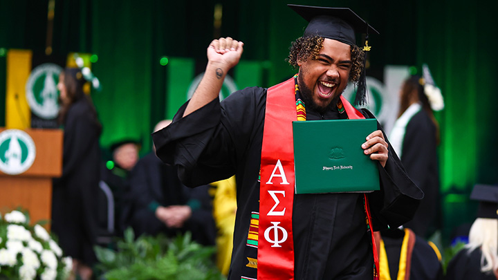 Student celebrating their graduation.