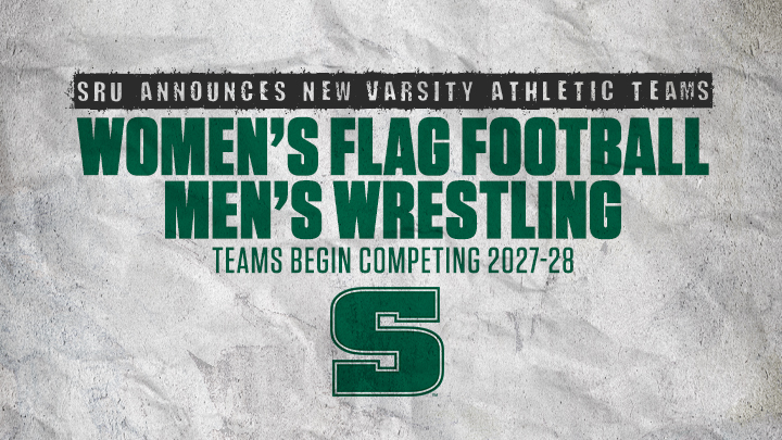 Graphic that says Women's Flag Football and Men's Wrestling with Block S logo