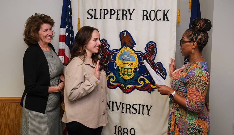 Charli Severo is sworn in to the Council of Trustees