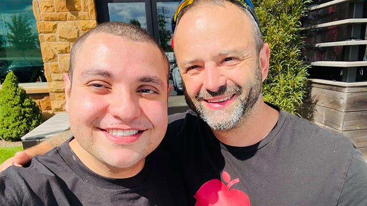 From left, SRU alumnus Mohamad Khalaifa, ’23, ’25M, and professor Jason Hilton cowrote a paper post-COVID teacher burnout and its mitigation.