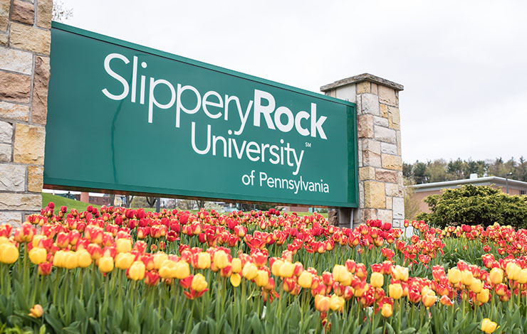 Slippery Rock University sign