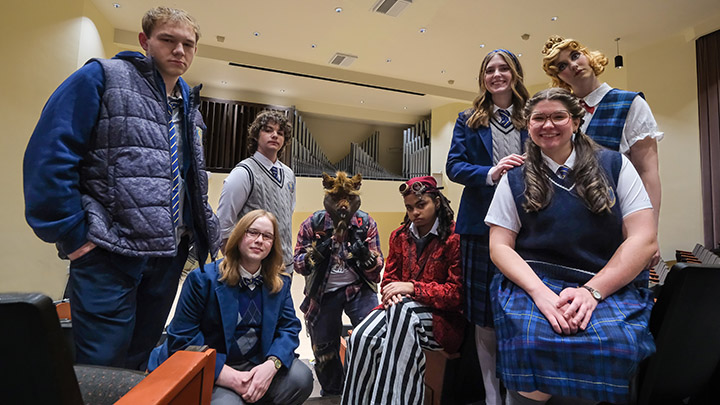 Students performing in the next theatre performance