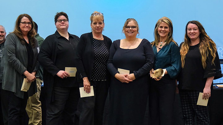 Members of the Clerical Resource Support Committee are awarded the Innovation in Advancing Administration and Operational Efficiency Award.