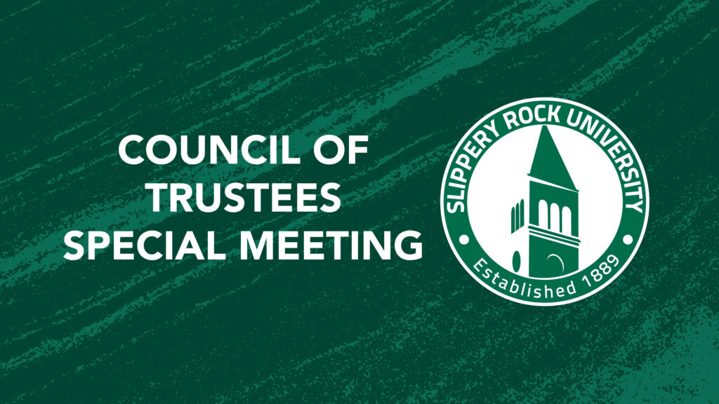 SRU logo graphic that says Council of Trustees Special Meeting