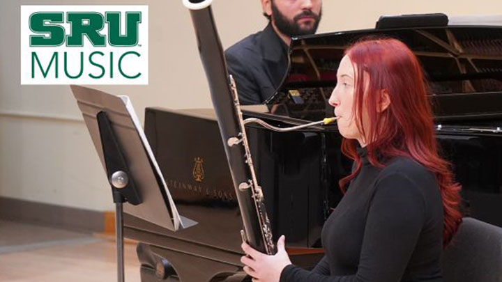 Student playing bassoon.