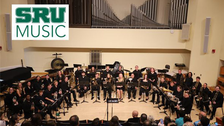 SRU's brass ensemble performing.