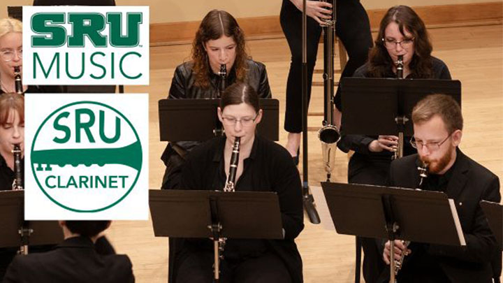 Students playing clarinets.