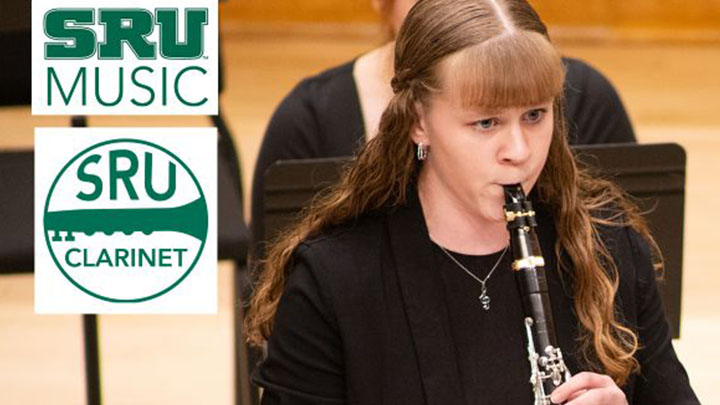 Student playing clarinet.