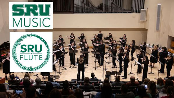 SRU's Flute Choir Performing.