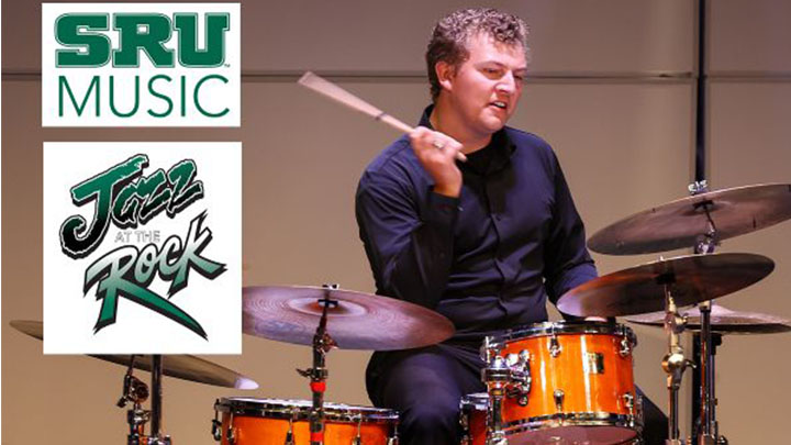 Student playing drums.