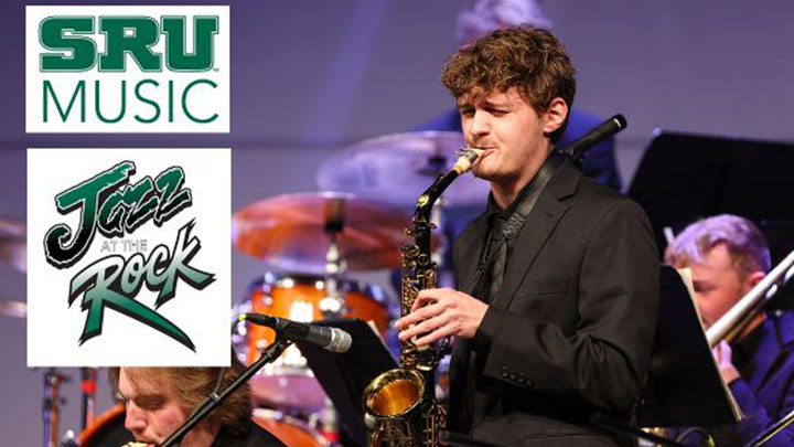 Student playing saxophone.